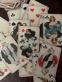 Image 2 of Ancien jeu de 52 cartes, allemand. Art Nouveau, Tamponné sur l’as de coeur, (1871-1918)