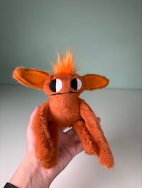 Image 3 of Small Weighted Side Eye Monster - Dark Orange