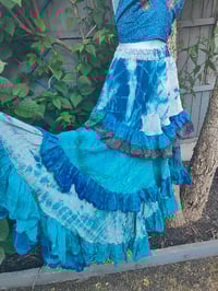 Image 3 of Wanderlust maxi tiered skirt/ Bandeau Dress Blue tie dye flecks of purple 8-16 copy