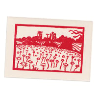 ox-eye daisies linocut