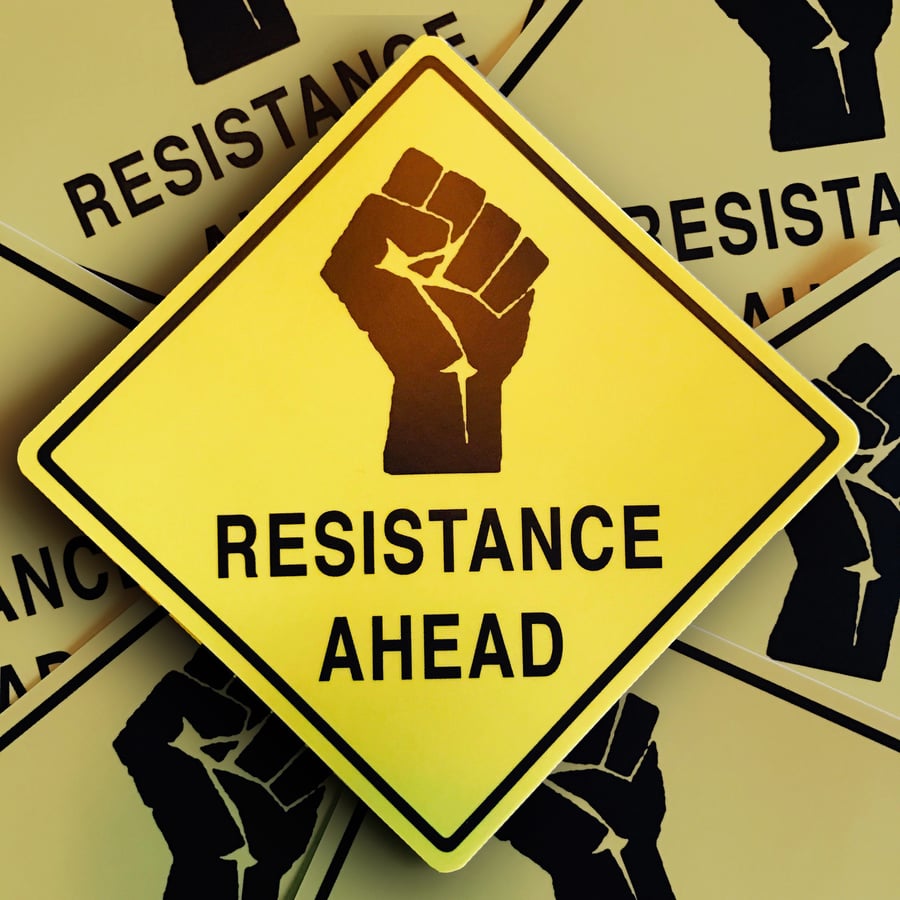 Image of Pack Of 10 Resistance Ahead Stickers