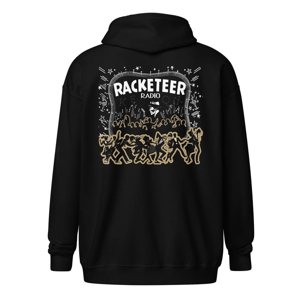 Racketeer Broadcast Association Punk Rock Rhythm & Blues Unisex Heavy Blend Zip Hoodie