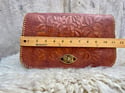 Rose Large Vintage Leather Embossed Purse 