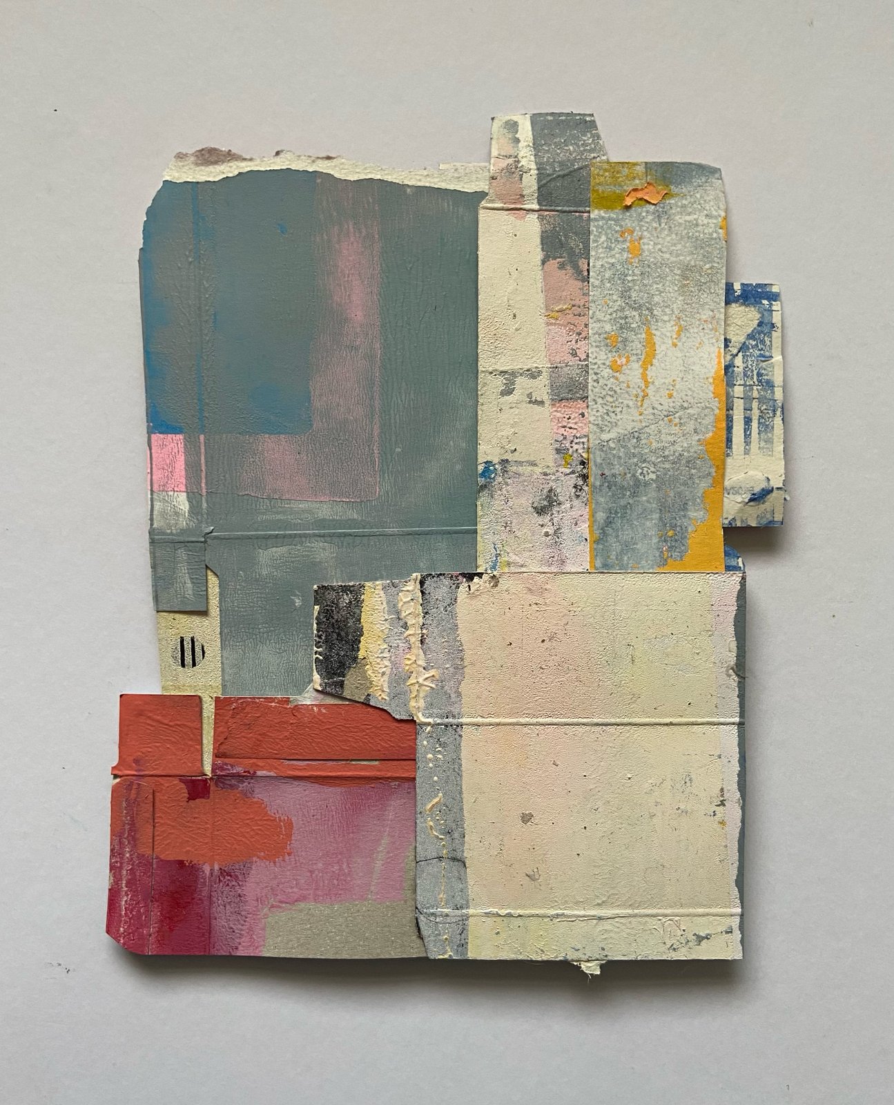 Grey And Pink Cardboard Collage | Sarah Bagshaw Art