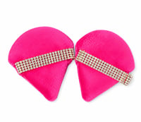 Image 2 of Rhinestones Makeup Puff (2pack)  Black /Hot Pink