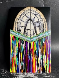 Image 2 of Mammoth Tusk & @Kaoticartworks Overpour Resin GLOW Segmented Knife Scales 