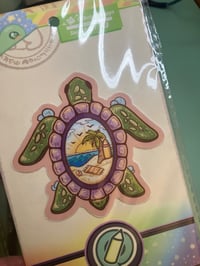 Vinyl Beach Turtle Sticker 3 in