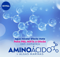 Image 7 of Agua Micelar Nivea Efecto Mate AminoAcido Algas Marinas 400 Ml