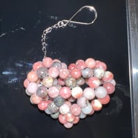 Image 2 of Plum Blossom Jasper Heart Keychain