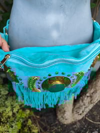 Image 5 of Dolly Bum bag suede fringe tassels TURQUOISE and Moroccan Stone