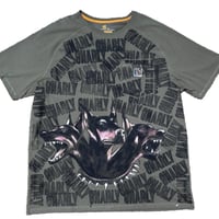 Image 1 of “3 HEADED DOBERMAN” Custom Hand Painted T-Shirt XL