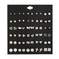 30 pairs of stud earrings with silver bows 