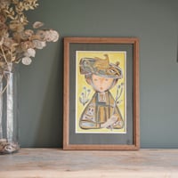 Image 1 of Peinture Ancienne Chapeau Oiseau