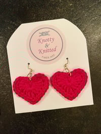 Image 1 of Crochet heart earrings
