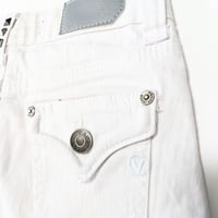 Image 3 of Vigoss Girls White Denim Mini Skirt with Studs
