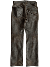 Image 4 of '02 PPFM Cracked Brown Leather Pants - 31