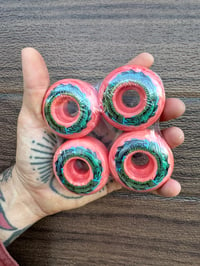 Red Swirl Triple Trout 53.5mm Skateboard Wheels