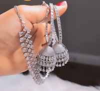 Image 3 of Reasha-  American Diamond Necklace Set  with Earrings