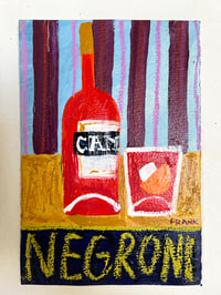 Negroni on pale blue & burgundy stripes