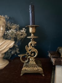 Image 2 of Superbe paire de bougeoirs à main en bronze massif, style empire, fin XIXème siècle