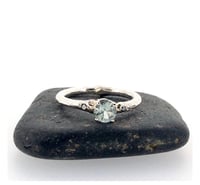 Image 4 of ice blue Australian sapphire and black diamond engagement ring
