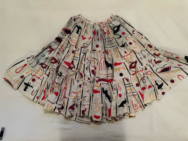 1950s hieroglyphics cotton skirt