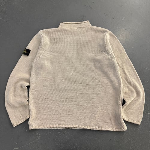 Image of SS 2000 Stone Island Heavyweight Mock Neck Knitted Sweatshirt, size XL