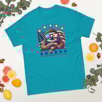 Image 4 of Retro American Sloth Flag Stars Unisex T-shirt