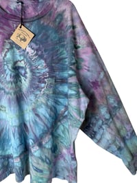 Image 3 of 3XL Unisex Adult Soft Long Sleeve Tee in Mermaid Spiral Ice Dye
