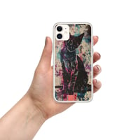 Image 8 of Colorful Watercolor Paint Splatters Black Cat Clear Case for iPhone®