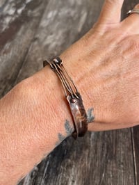 Image 2 of ‘Stitched’ Hammered Copper Bangle