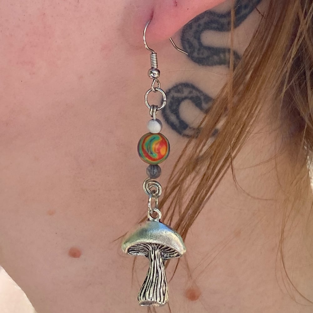 Image of psycedlic trip earrings