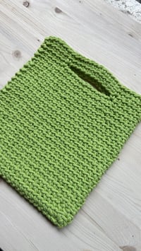 Image 4 of Crochet Tote Bag Verde acido
