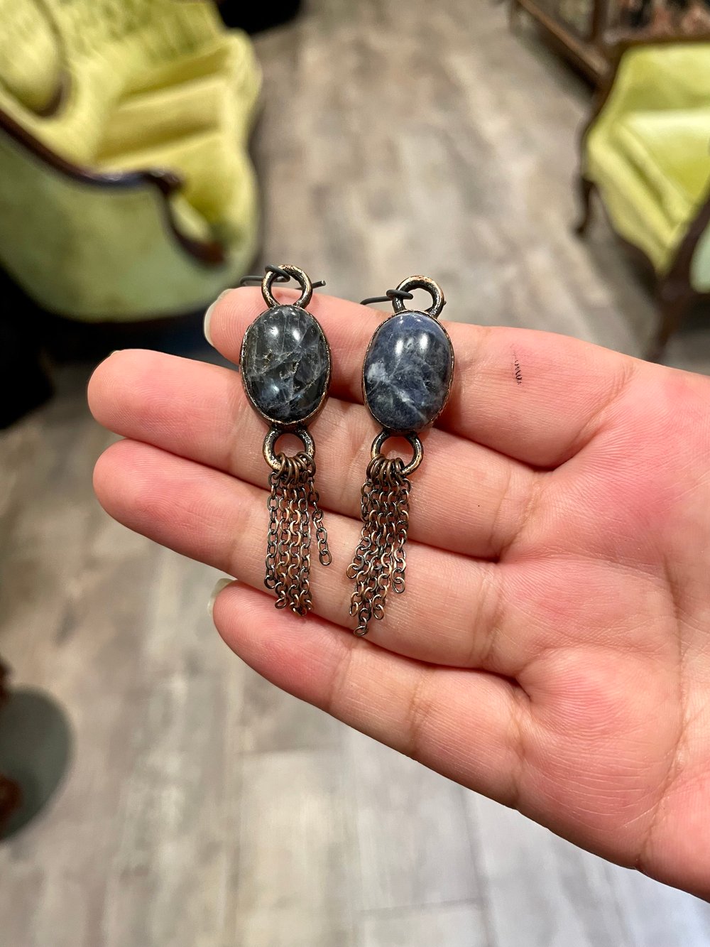 Sodalite Fringe Earrings