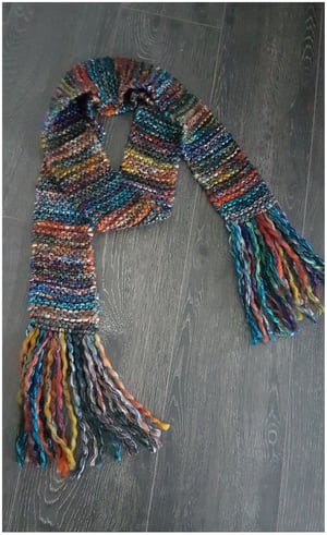 Image of Fringe It Fashion Scarf Knitting Pattern 