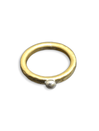 Brass solitaire ring