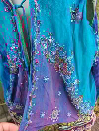 Image 7 of Mykonos sari jewel oversized waistcoat / top 10-18 turquoise and purple