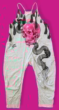 Image 1 of “PUNKY” CUSTOM HAND PAINTED BAGGY ROMPER SIZE MEDIUM
