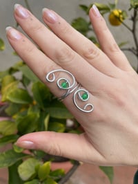 Image 4 of Silver green ring