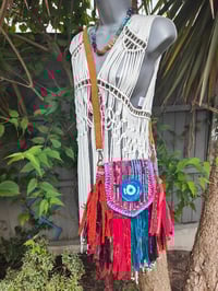 Image 2 of FRILL MINI body cross Sari bag with ruffles - detachable strap eye