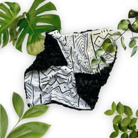 Image 1 of White and Black Tribal Infant Car Seat Blanlets