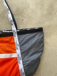 Image 2 of Large Heavy Duty Parachute Tote (Silver/Orange)