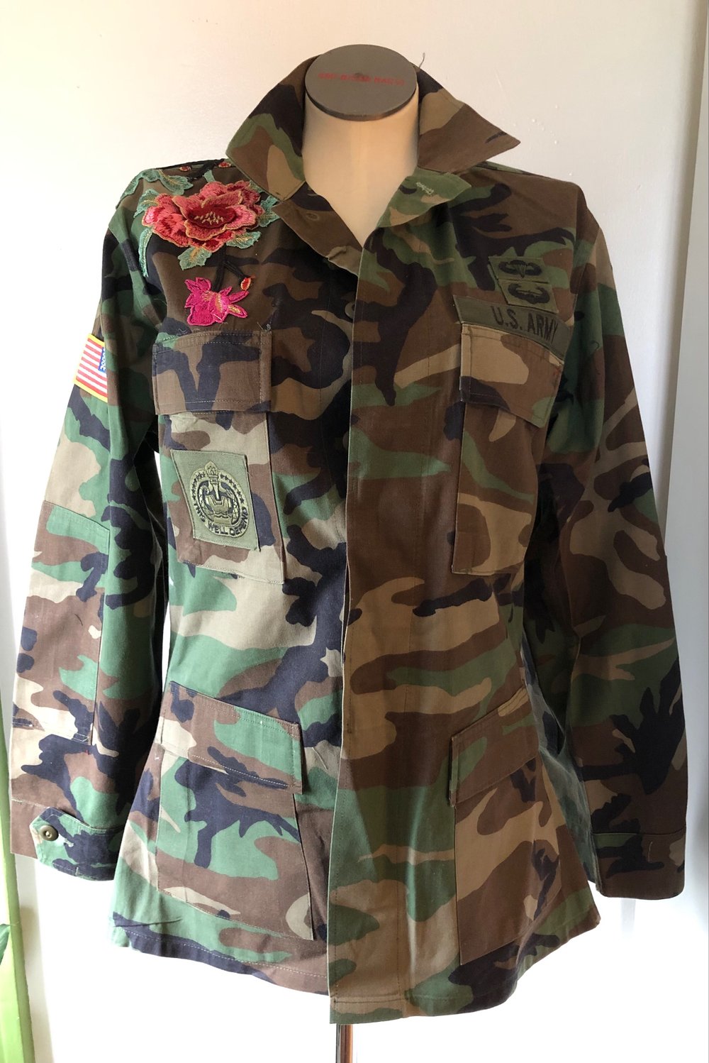 “Camo and Flowers” series: Roses & Lotus