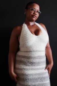 Image 5 of V-Neck Crochet Dress - Fuzzy