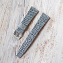 Vintage Style Crocodile Strap - Denim Light