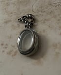 Superbe porte-photo, porte-mèche en argent, verre loupe, XIXème s.
