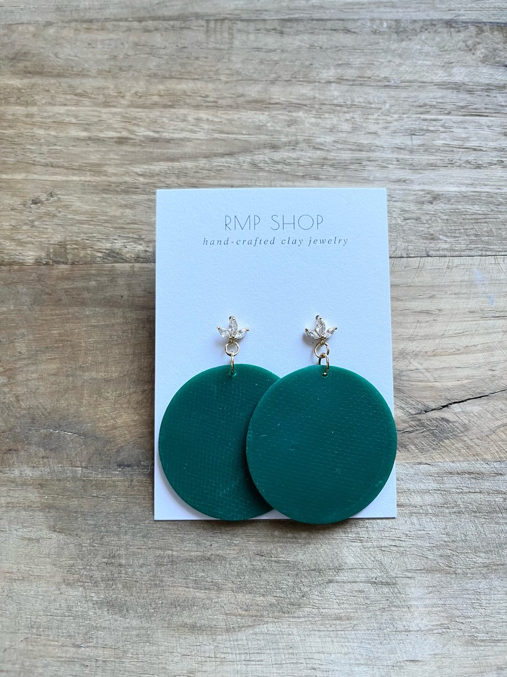 Image of Grand Teton in Dark Green - Rhinestone Stud