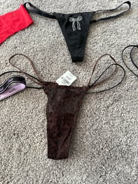 Brown cheetah print thong 