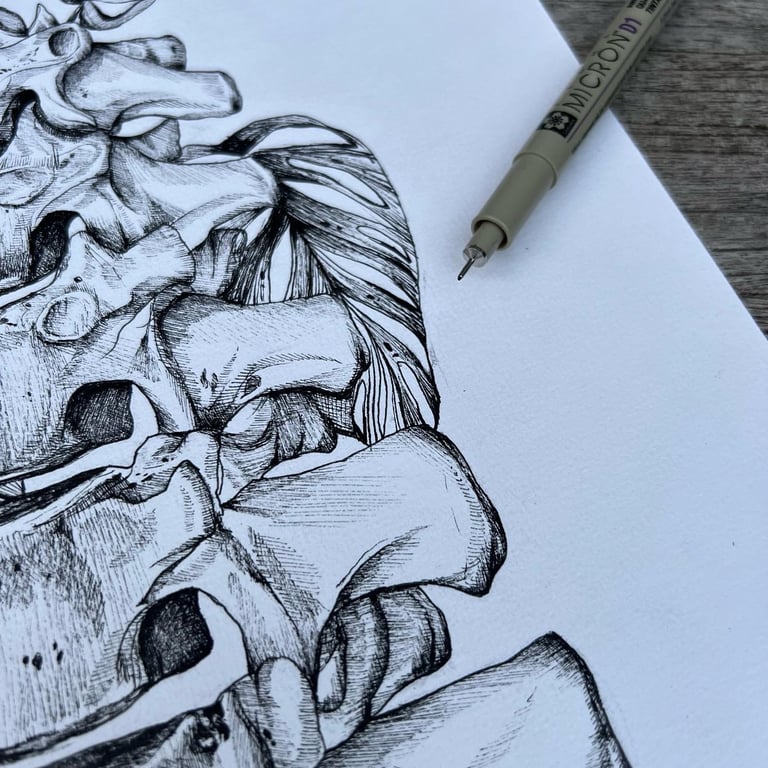 Illustration PRINT « Vertèbres et Monstera » Format A4 Image 4