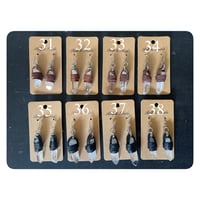 Image 5 of Clear Polished Quartz and Leather Earrings 